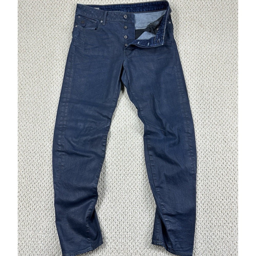 G Star Raw Jeans Fits Mens 32x33 Dark Blue TOBOG 3D Relaxed Tapered Barrel Leg